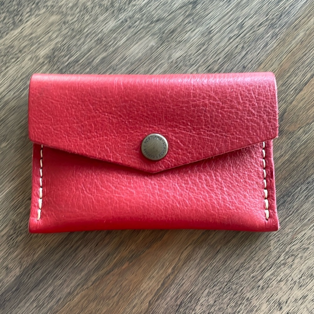 Mystery Red Pebbly Red Envelope Wallet from Portland Leather goods